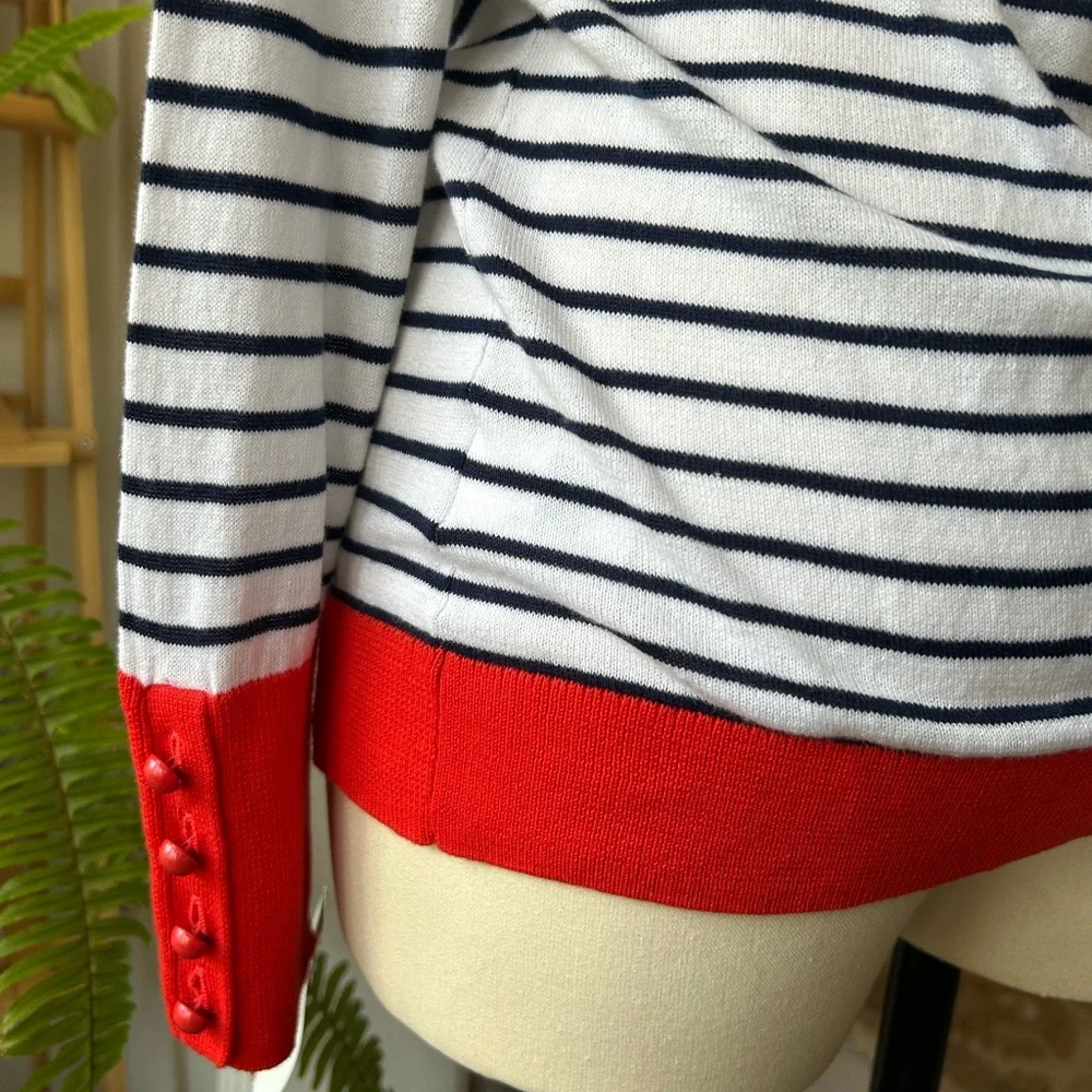 Náutica 100% cotton-knit long sleeves cuff closing 4 buttons light and casual - Picture 7 of 9